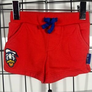 Disney Baby Orange/Navy Blue Donald Duck “Oh Boy!” Shorts 6-9M